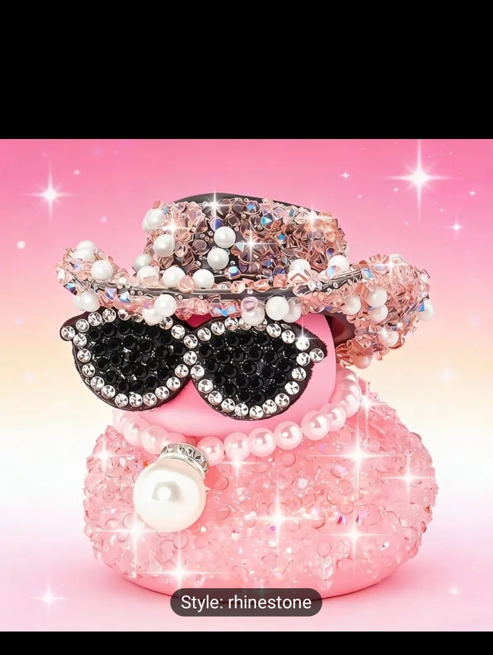 Pink Pearl Rhinestone Bling Jeep Duck